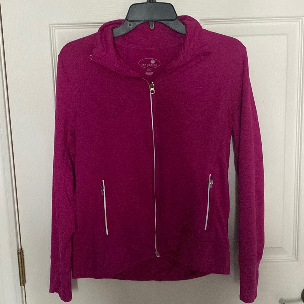 Magenta, tangerine, zip up